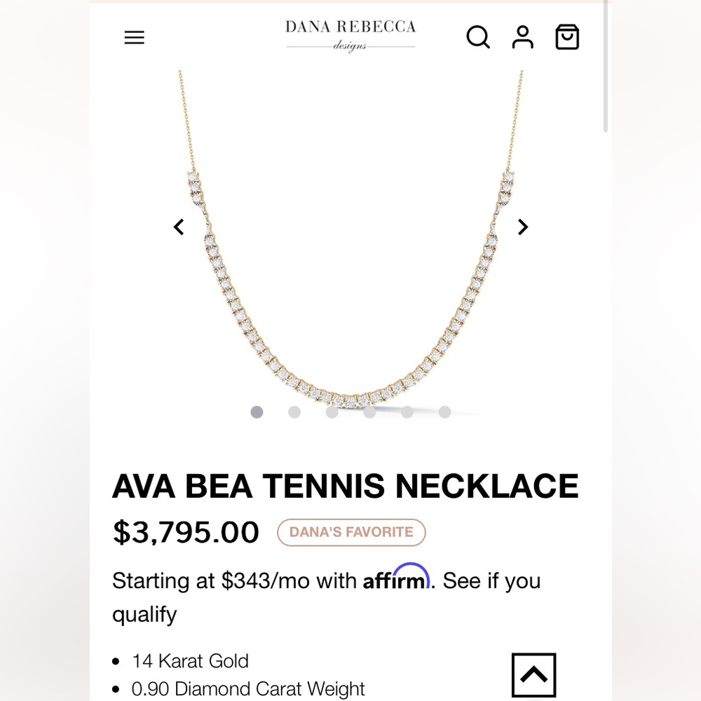Dana Rebecca tennis necklace